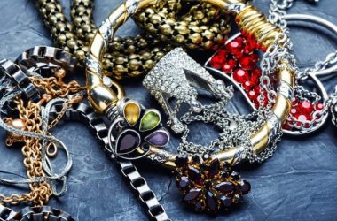 Mix of beautiful jewellery.Collection of bijouterie.Fashion jewels.Jewelery texture